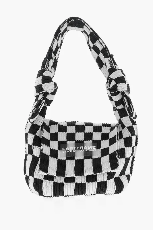 Last Frame Two-Tone Checked Mini Bag With Knotted Handle