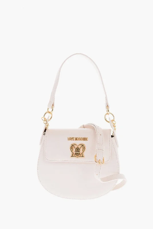 Moschino Love Faux Leather Mini Saddle Bag With Golden Closure Turn L