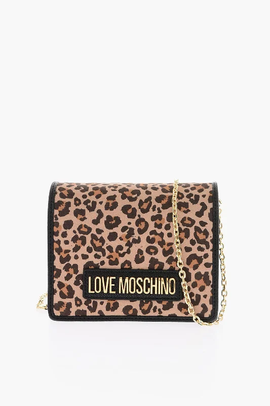 Moschino Love Animal Effect Faux Leather Poly Mini Saddle Bag