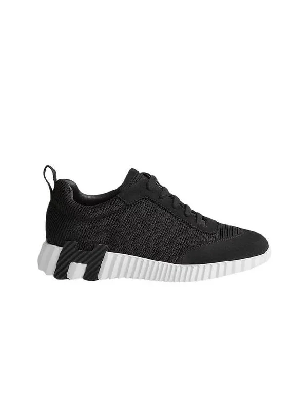 Bouncing Mesh Suede Goatskin Low Top Sneakers Noir