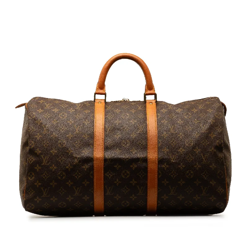 Brown Louis Vuitton Monogram Keepall 50 Travel Bag