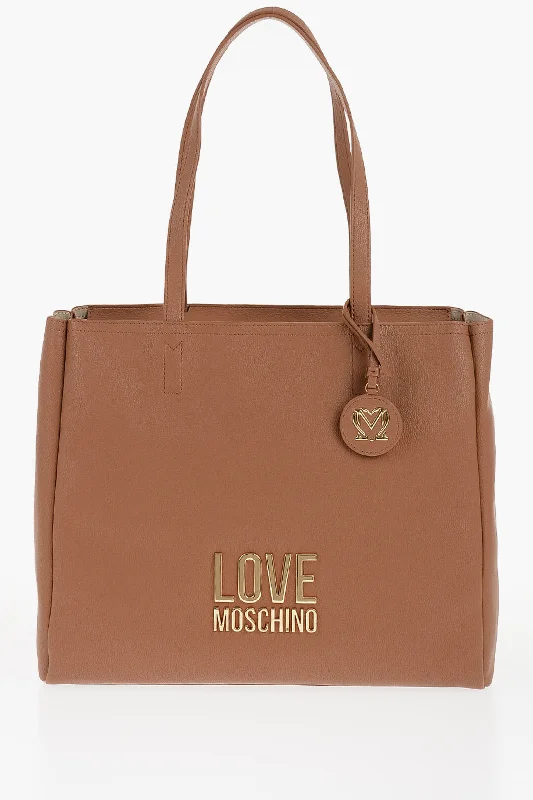 Moschino Love Faux Leather Shoulder Bag With Golden Logo