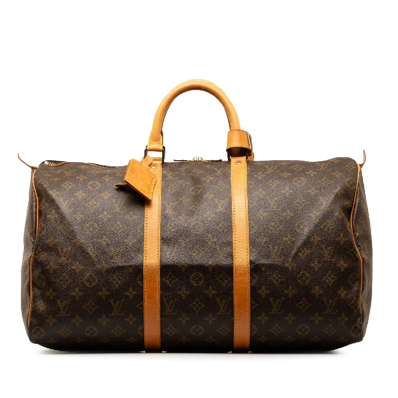 Brown Louis Vuitton Monogram Keepall 50 Travel Bag