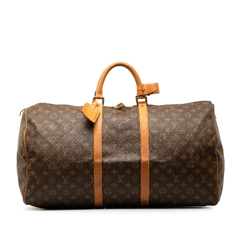 Brown Louis Vuitton Monogram Keepall 50 Travel Bag