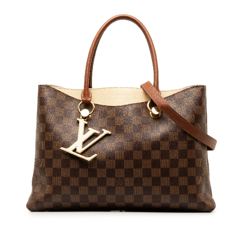 Brown Louis Vuitton Damier Ebene Riverside Satchel