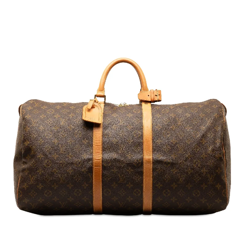 Brown Louis Vuitton Monogram Keepall 55 Travel Bag