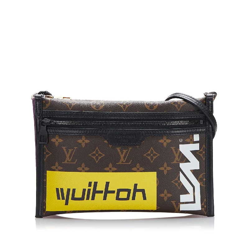 Brown Louis Vuitton Monogram Double Flat Messenger