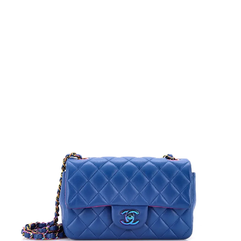 Classic Single Flap Bag Quilted Lambskin with Rainbow Hardware Mini