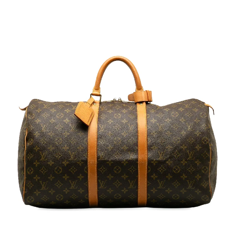 Brown Louis Vuitton Monogram Keepall 50 Travel Bag