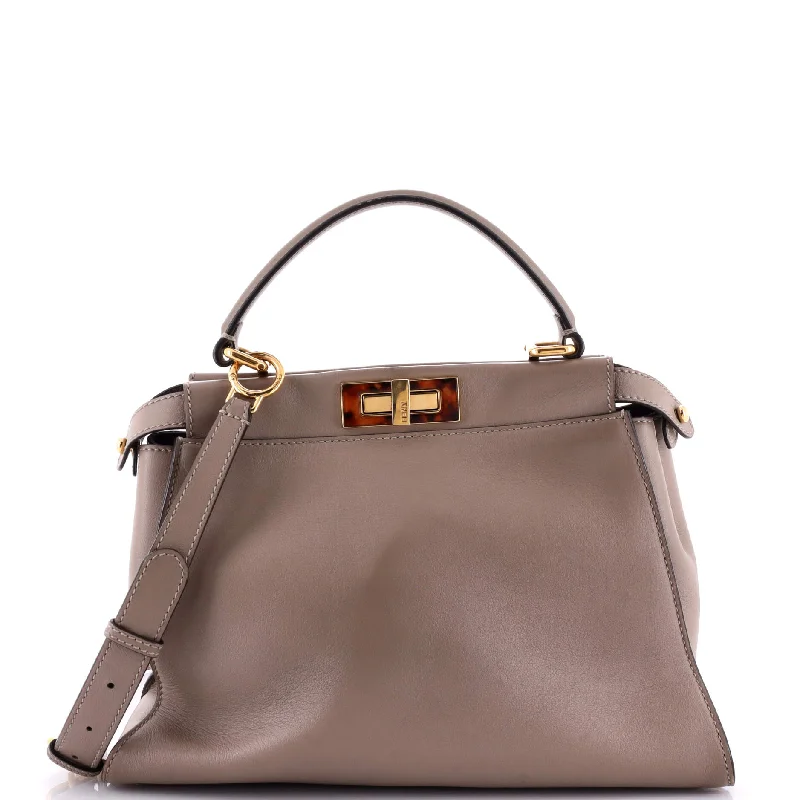 Peekaboo Bag Leather with Tortoise Detail Regular