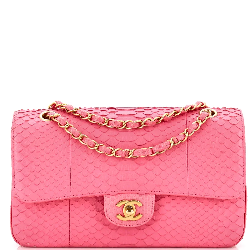 Classic Double Flap Bag Python Medium