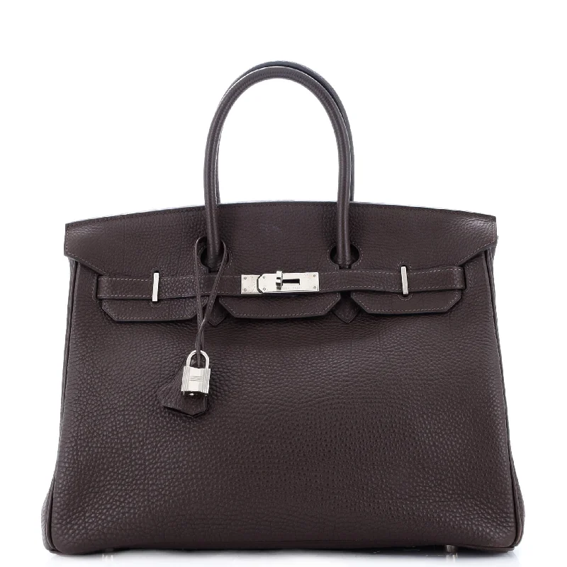 Birkin Handbag Chocolat Togo with Palladium Hardware 35