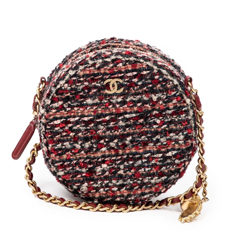 CC Tweed Round Chain Acorn Charm