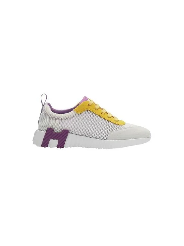 Bouncing Mesh Low Top Sneakers White Purple