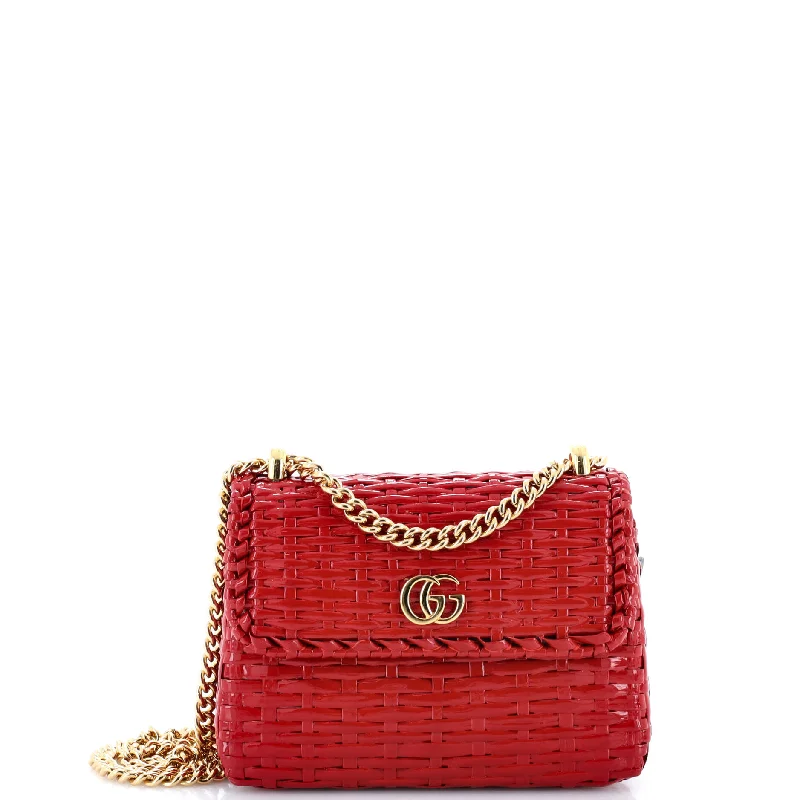 Cestino Flap Shoulder Bag Wicker Mini