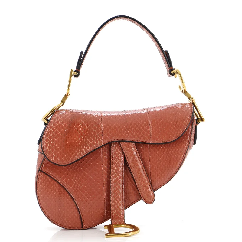 Saddle Handbag Python Mini