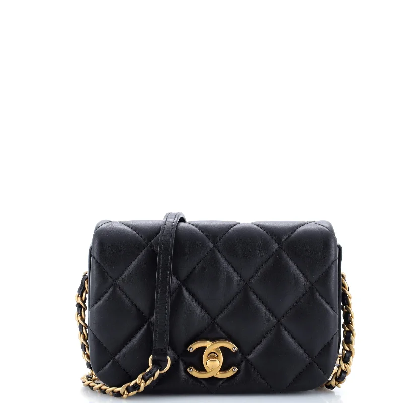 Nailed CC Full Flap Bag Quilted Calfskin Mini