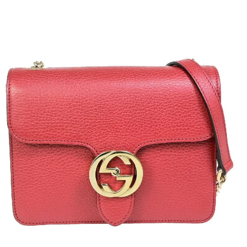 Gucci Interlocking  Leather Shoulder Bag (Pre-Owned)