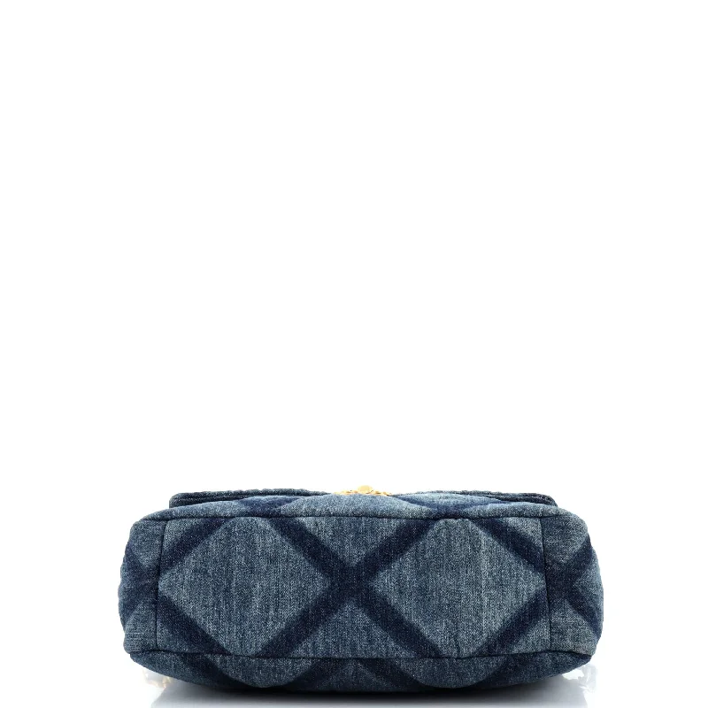 19 Flap Bag Quilted Denim Large