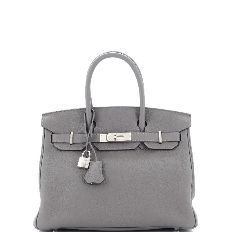 Birkin Handbag Grey Togo with Palladium Hardware 30