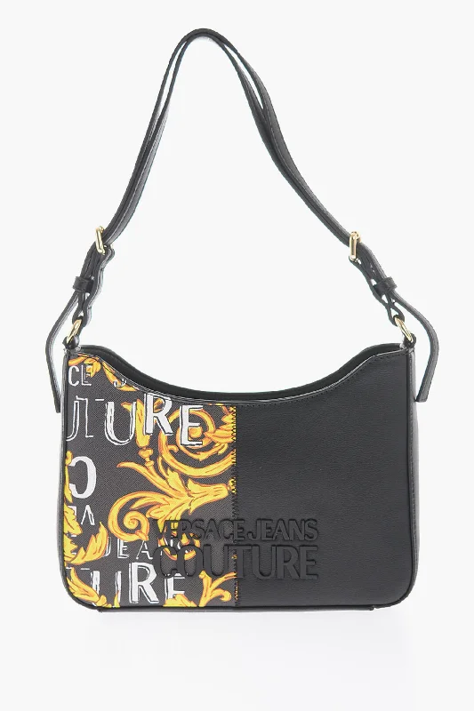 Versace Jeans Couture Baroque Motif Shoulder Bag With Embossed Logo