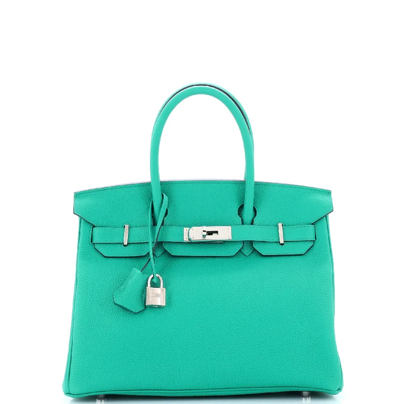 Birkin Handbag Vert Verone Togo with Palladium Hardware 30