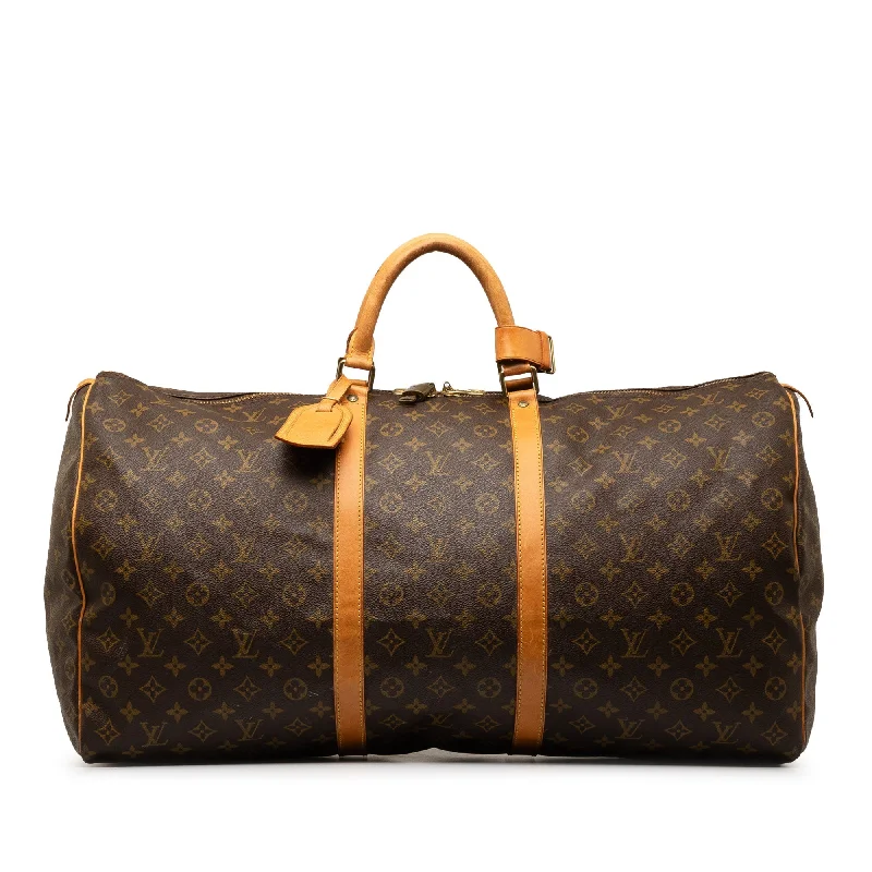 Brown Louis Vuitton Monogram Keepall 60 Travel Bag