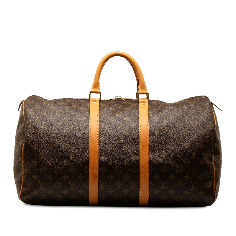 Brown Louis Vuitton Monogram Keepall 50 Travel Bag