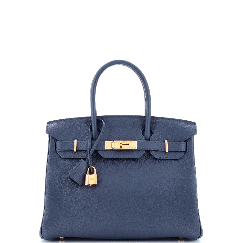 Birkin Handbag Bleu Nuit Togo with Rose Gold Hardware 30