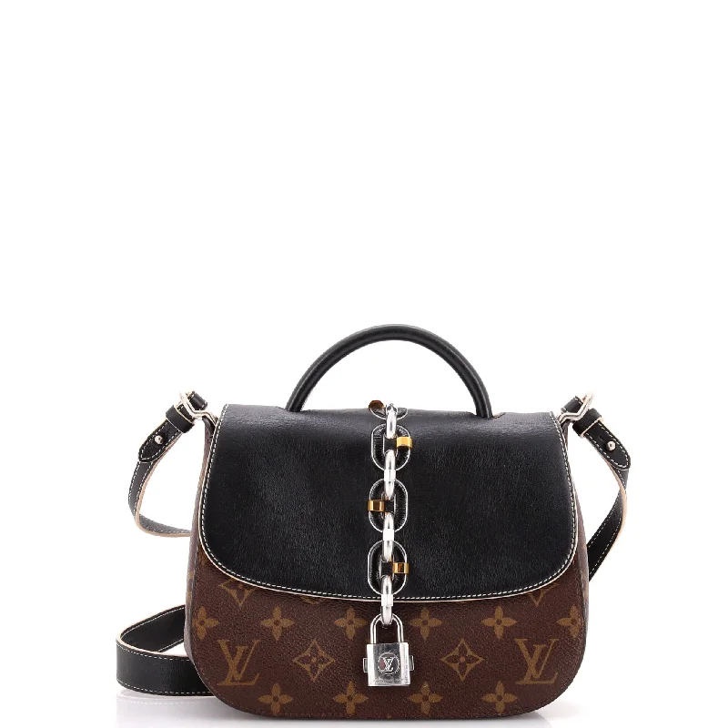 Chain It Handbag Monogram Canvas with Leather PM