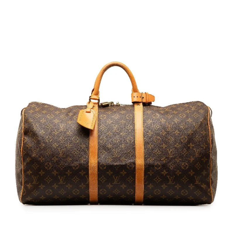 Brown Louis Vuitton Monogram Keepall 55 Travel Bag