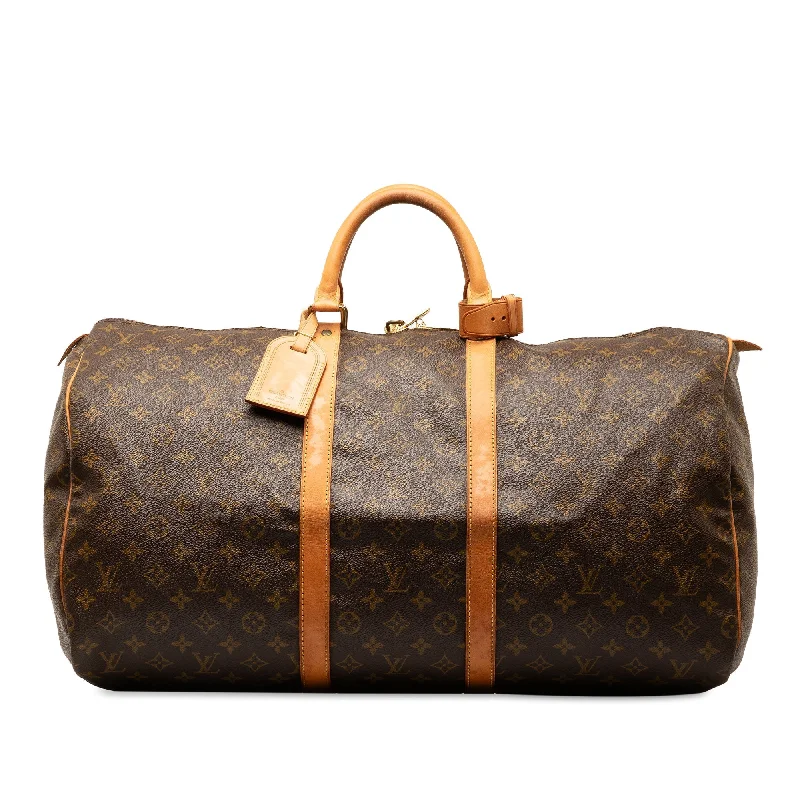 Brown Louis Vuitton Monogram Keepall 55 Travel Bag