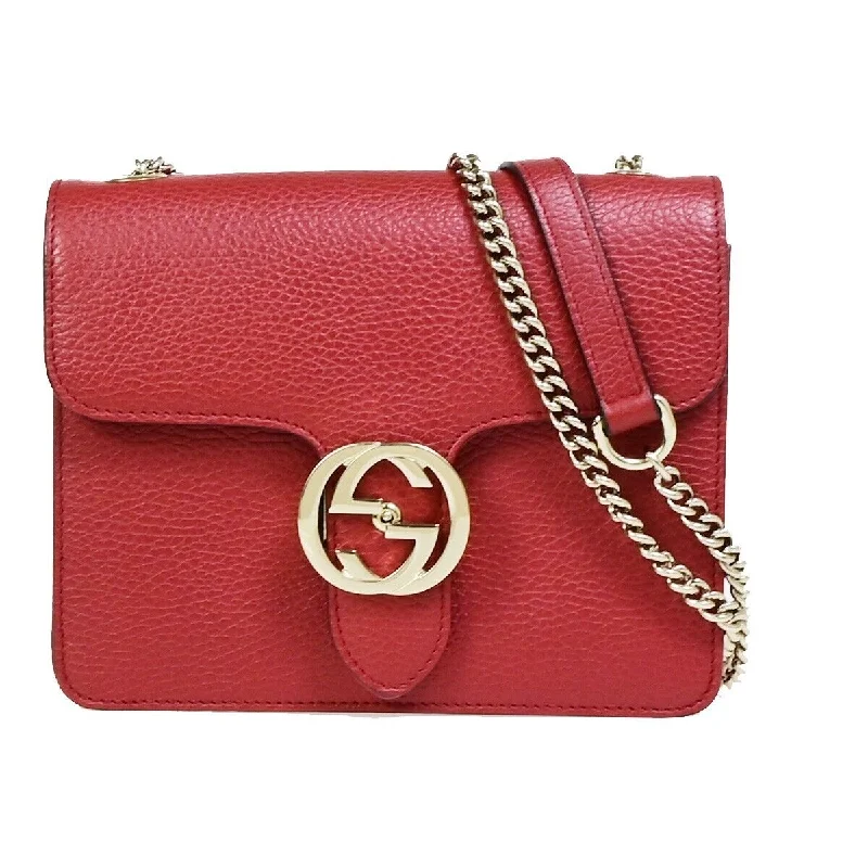 Gucci Interlocking  Leather Shoulder Bag (Pre-Owned)