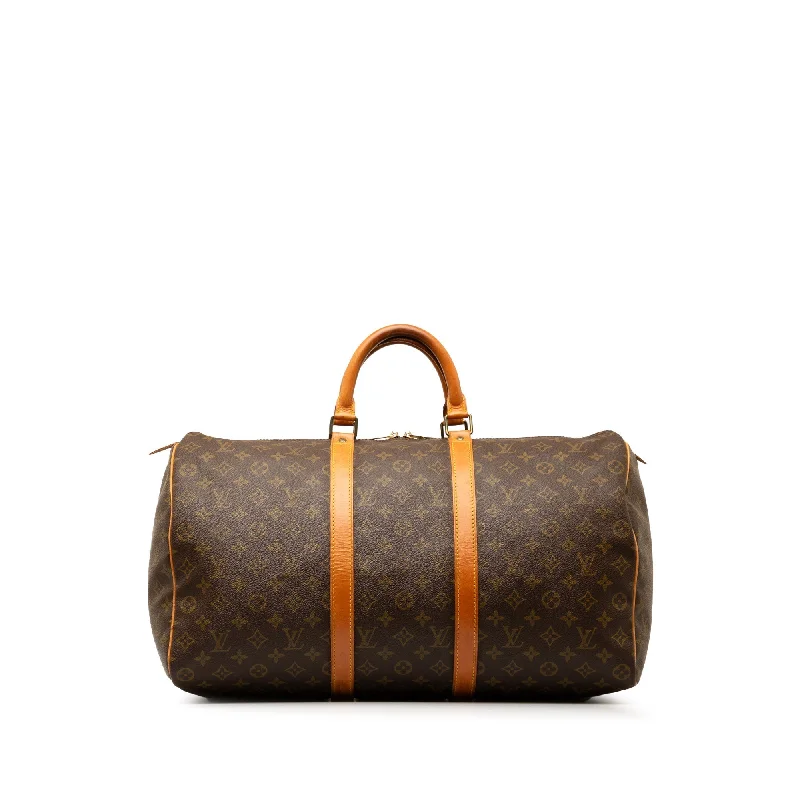 Brown Louis Vuitton Monogram Keepall 50 Travel Bag