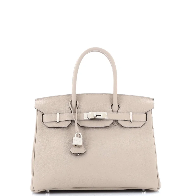 Birkin Handbag Grey Togo with Palladium Hardware 30