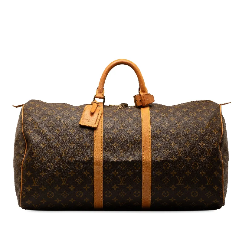 Brown Louis Vuitton Monogram Keepall 55 Travel Bag