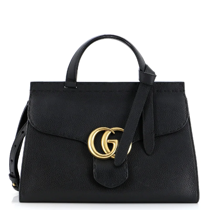 GG Marmont Top Handle Bag Leather Small