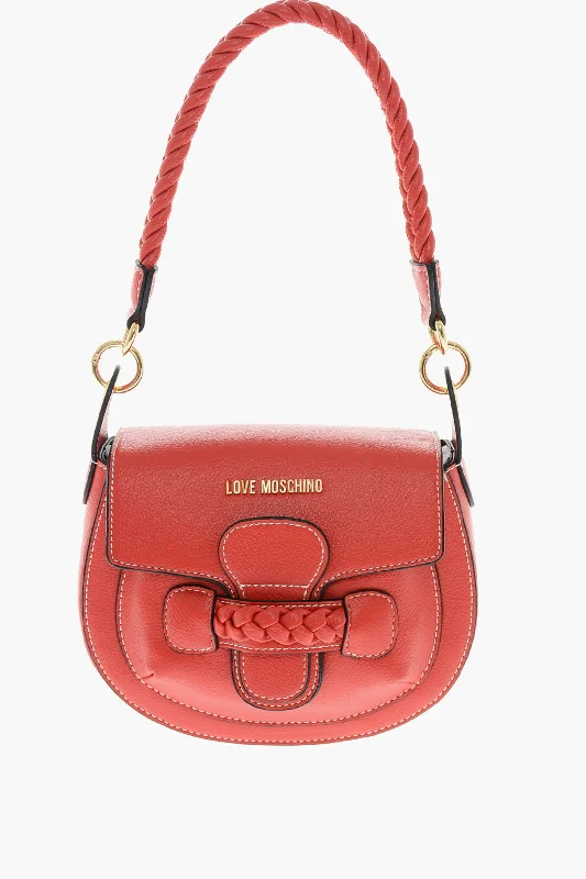 Moschino Love Faux Leather Saddle Bag With Braided Details