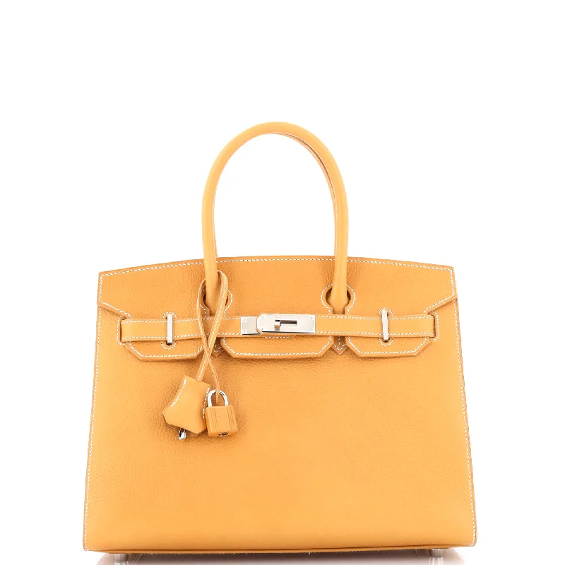 Birkin Sellier Bag Natural Vache Naturelle Grainee with Palladium Hardware 30