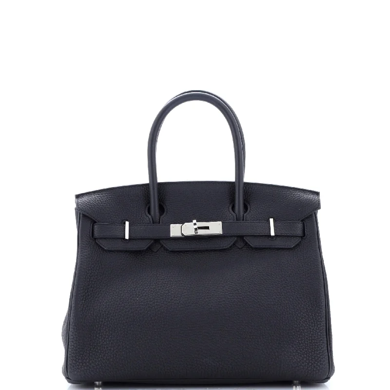 Birkin Handbag Noir Togo with Palladium Hardware 30