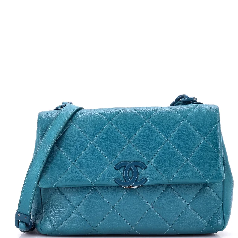 My Everything Flap Bag Quilted Caviar Medium