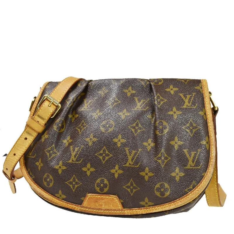 Louis Vuitton Menilmontant  Canvas Shoulder Bag (Pre-Owned)