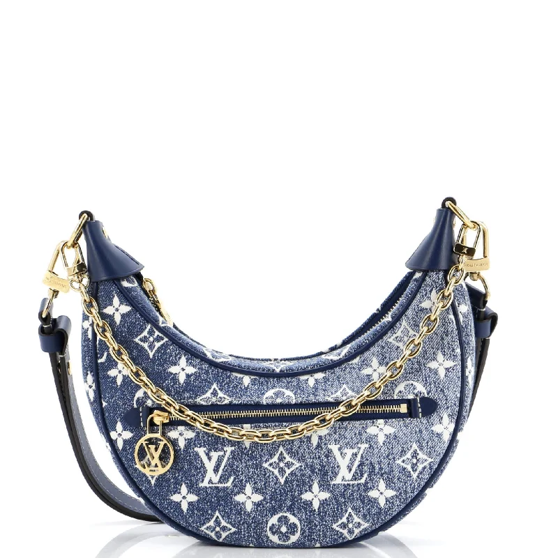 Loop Handbag Monogram Jacquard Denim