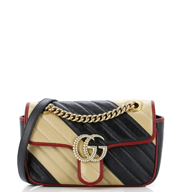 GG Marmont Flap Bag Diagonal Quilted Leather Mini