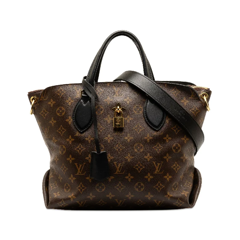 Brown Louis Vuitton Monogram Flower Zipped Tote PM Satchel