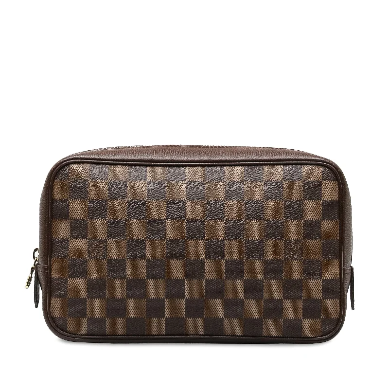 Brown Louis Vuitton Damier Ebene Trousse Toilette 25 Pouch