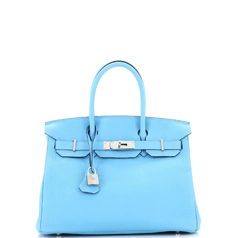 Birkin Handbag Bleu Du Nord Togo with Palladium Hardware 30