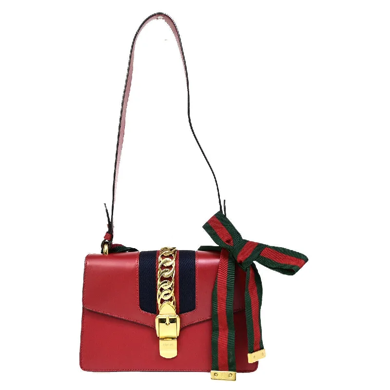 Gucci Sylvie  Leather Shoulder Bag (Pre-Owned)