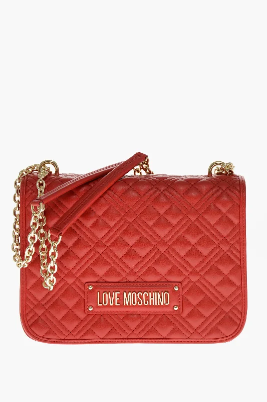 Moschino Love Moschino Faux Leather Quilted Shoulder Bag With Lm On T