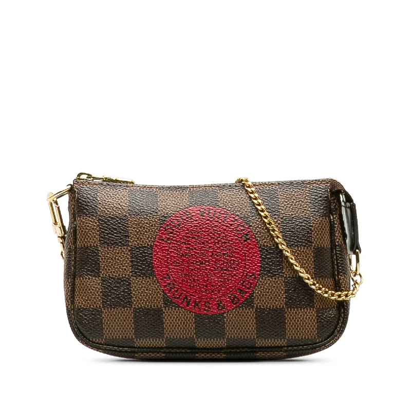 Brown Louis Vuitton Damier Ebene Trunks and Bags Mini Pochette Accessoires Baguette